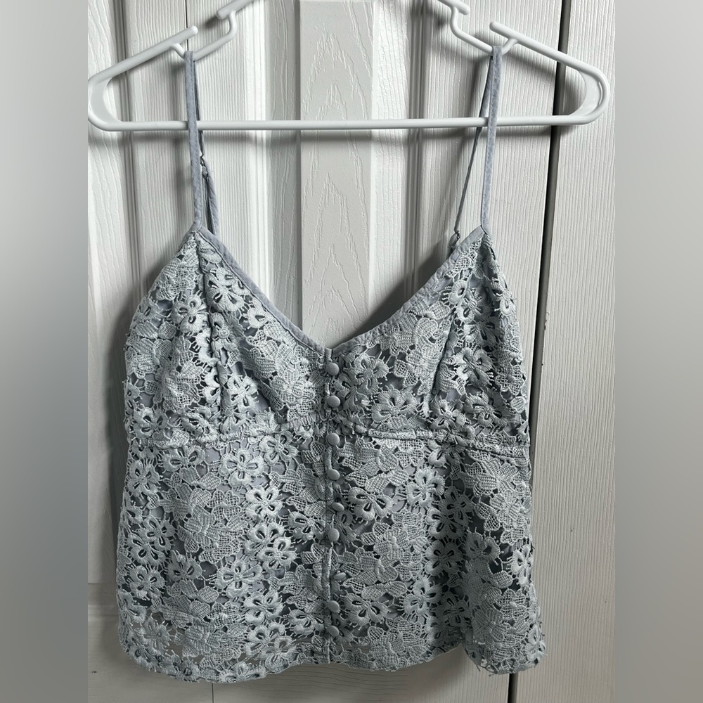 Blue lace top